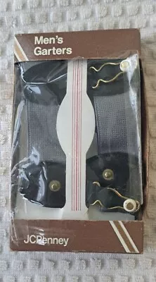 Vintage JCPENNEY Sock Garters Suspenders Unused In Original Box Gray Black  • $15