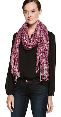 Missoni Pink Red Open Weave Large Oblong Fringe Orange Label Scarf Wrap NWT  • $66.15
