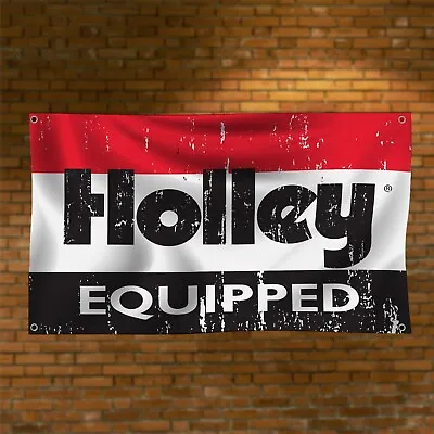 Holley Equipped Banner Flag 3x5ft Auto Parts Car Garage Man Cave Wall Decor Sign • $14.95