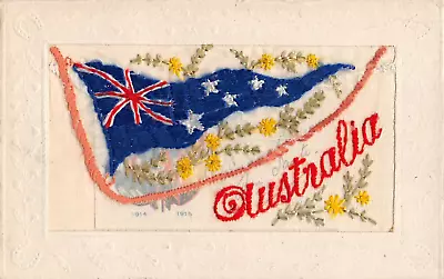 Postcard Military Wwi Silks  Australia  Flag • £7.90