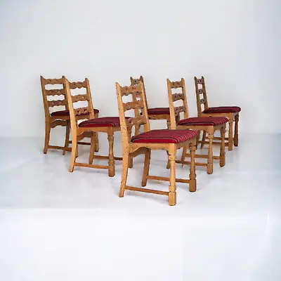 1970s Set 6 Pcs Of Danish Dinning Chairs Original Good Condition Oak. • £956.17