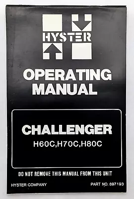 897193 Hyster Forklift Manual OEM SK-17191220TB • £17.26