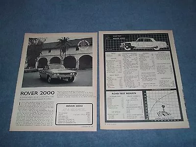 £10.20 • Buy 1964 Rover 2000 P6 Vintage Road Test Info Article  A Civilized Vehicle... 