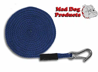 Navy Blue Marine Launch Line W/ Stainless Clip- 1/2  X 20' Line - Made In USA • $24.49