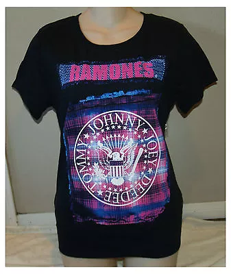 THE RAMONES - Bright Plaid Seal - Girlie T Shirt Top S-M-L-XL-2XL Brand New  • £18.95