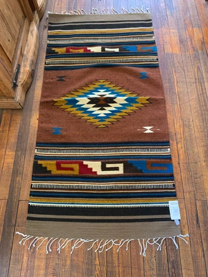 $82.95 • Buy Zapotec Handwoven Wool Rug; Approx 30”x60”; Z1016B