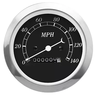 MOTOR METER RACING Classic 85mm 3-3/8  Mechanical Speedometer Odometer 140 MPH • $50.82