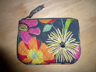 VERA BRADLEY *JAZZY BLOOMS* 7  X 5  COSMETIC MAKE-UP POUCH - PERFECT • $7.99