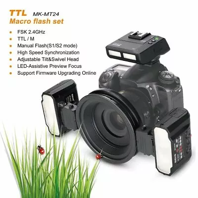 MEIKE MK-MT24 II Macro Twin Flash Light Speedlite For Canon Nikon Sony Cameras • $319