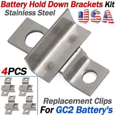 Fits GC2 Battery Hold Down Brackets Kit - 6 Volt RV - Set Of 4 - Stainless Steel • $39.99