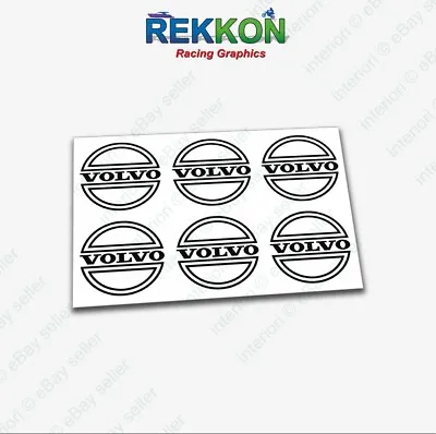 X6 2 1/8  55mm VOLVO Black Decals Stickers Wheel Center Cap Hub Rim 240 740 960 • $11.70