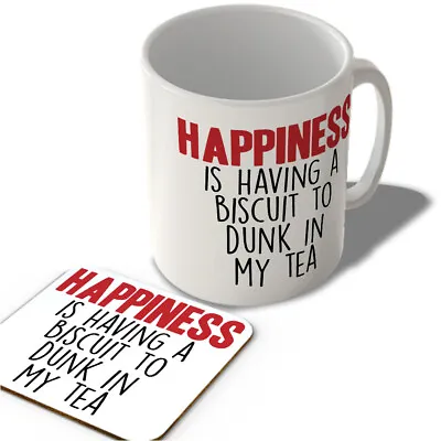 £11.99 • Buy Happiness Is Having A Biscuit To Dunk In My Tea  - Mug And Coaster Set