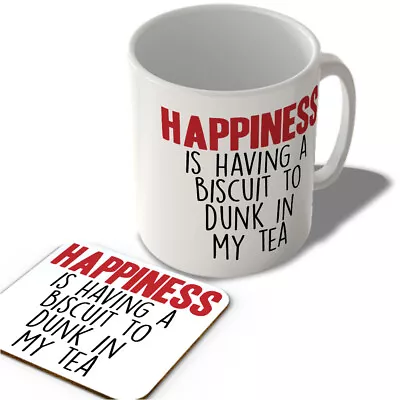 £11.99 • Buy Happiness Is Having A Biscuit To Dunk In My Tea  - Mug And Coaster Set