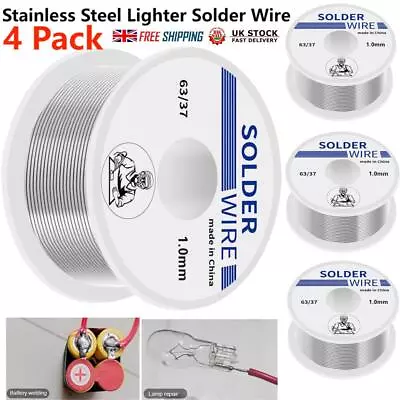 4 Roll Stainless Steel Lighter Solder Wire Soldering Wire Tool Lead Free 1.0mm • £6.99