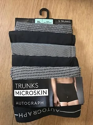 Marks & Spencer AUTOGRAPH 5pk Microskin Trunks Black Mix Size XL RRP £40 • £29.99