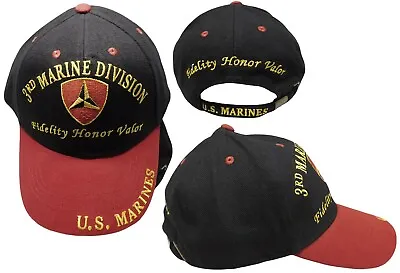 U.S Military 3rd Marine Corps Division Hat Ball Cap Embroidered USMC Licensed • $16.24