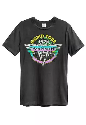 Amplified Van Halen World Tour 78' Mens T-Shirt In Charcoal L Charcoal • £22.94