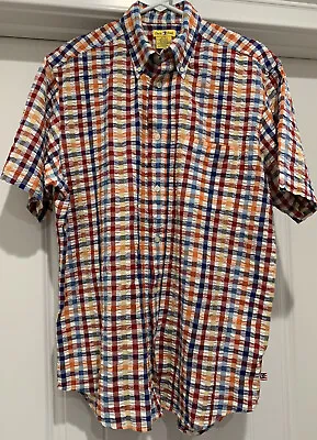 Vintage Sz Med Yellow Tag Duck Head Short Sleeve Button Up Down Shirt Plaid M • $6.67