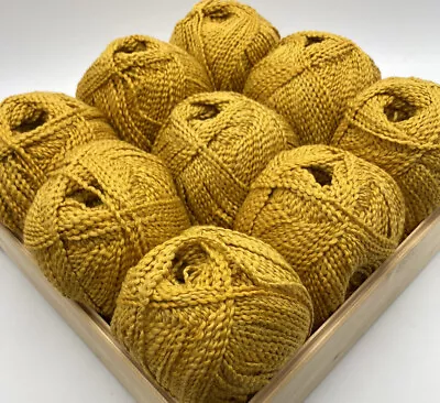 9 Ball Bundle Cotton Knitting Crochet Yarn Wool - 9x100g  Balls - Mustard • £12.99