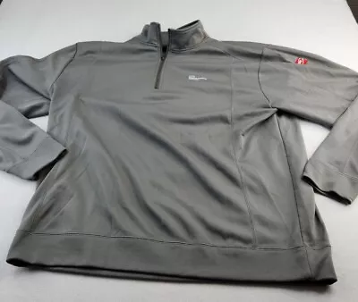 HP Hewlet Packard Logo Mens 2XL Gray 1/4 Quarter Zip Pullover Clique Jacket • $17.09