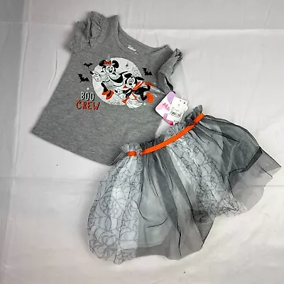 Disney Girl's Toddler Size 2T Minnie Mouse Boo Crew Halloween Tutu Outfit Set • $11.98