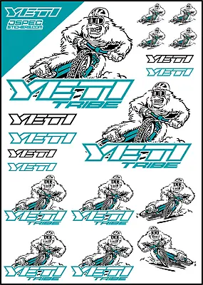 YETI TRIBE BIKE DECAL REPLICA MTB STICKERS SB140 SB150 EMTB MOUNTAIN BIKES TURQ • $7.77