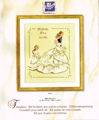 Bride Groom Wedding Cross Stitch Kit  Love  Bridal Verachtert 2002 Vintage • $14.44