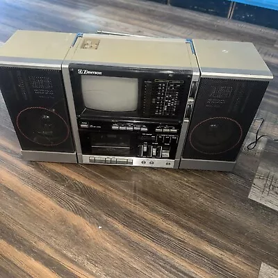 VTG 1983 Emerson Boombox TV/Radio/Cassette Player XLC-555 TESTED  Ghetto Blaster • $89