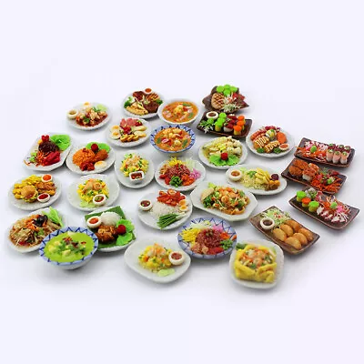 1PC 1:6 Scale Dollhouse Miniature Food Plates BBQ Dish Dinner Salad Kitchen • $8.99