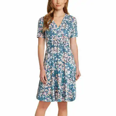 Matty M Ladies' Faux Wrap Dress Blue Slate Sizes NWT • $16.95