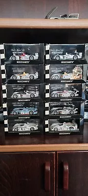 MINICHAMPS 1/43 AUDI R8 COLLECTION OF CARS Numbered 1-10 2000/3. MINT & BOXED!! • $161.86