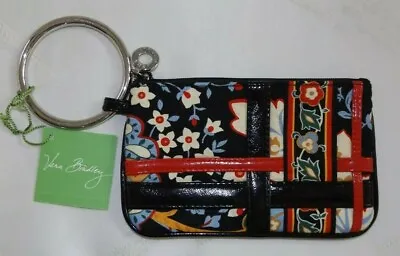 VERA BRADLEY Bangle Wristlet  Versailles - Black Faux Leather Trim  New With Tag • $24.95