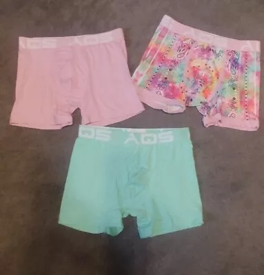 AQS Men's Boxer Briefs Trunks 95% Polyester 5% Lycra Teal/pink/multi 3 Pack New • $19.99