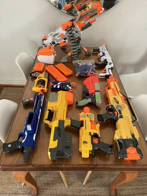 $250 • Buy Nerf Gun Bulk Guns (9x), Magazines (3x), (113x) Bullets And Accessories