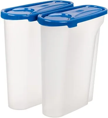 2x 5L Cereal Dispenser Plastic Container Food Kitchen Storage Box With Tight Lid • £9.99