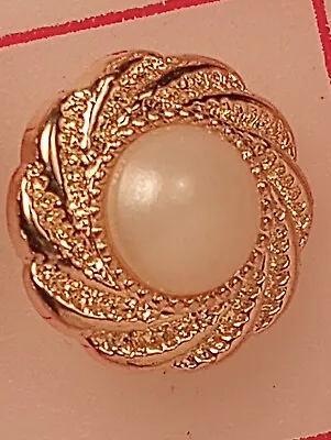 $5 • Buy 10 Gold Faux Pearl Plastic Shank Buttons Pretty Swirl Edge 3/4   18mm   #974