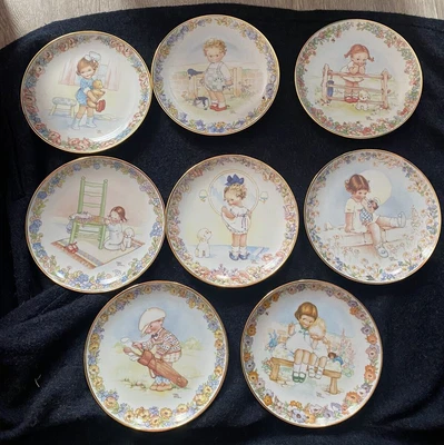 £15 • Buy MABEL LUCIE ATTWELL Memories Of Yesterday CUTE Plates X 8 RETRO KITCH  8 Inch