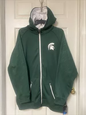 Michigan State Spartans Men's Full Zip Hoodie Sweatshirt Colosseum XLT Tall NWT • $29.98