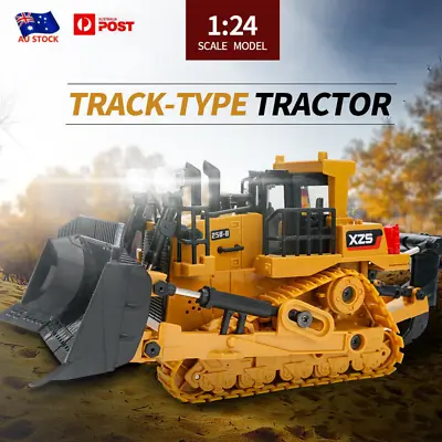 AU Excavator Remote Control Electric Crawler Alloy Engineering 1:24 RC Bulldozer • $67.45