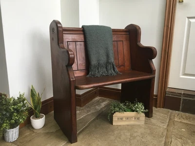 £325 • Buy Antique Solid Pine Church Pew Monks Bench Settle Dining Hall Seat Wooden Chair
