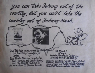 $29 • Buy Original Concert Advertisement-johnny Cash-marty Robbins-j Carter-anahiem_3-1-69
