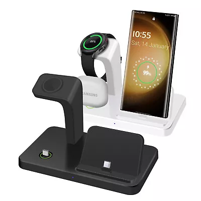 3In1 USB Charger Station USB-C Charging Dock For Samsung Galaxy Watch S23 Note20 • £14.39