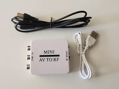 Mini AV To RF Adapter With USB Cable & RF Coax Cable • $5