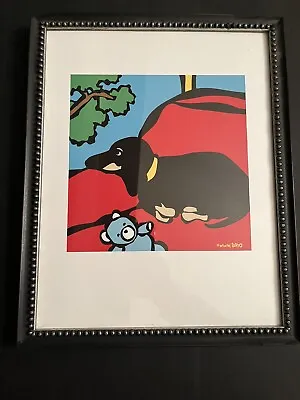 Marc Tetro Sleepy Dachshund Print Puppy Dog Framed Art • $53.99