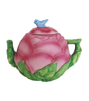 $14.99 • Buy Avon Seasons Harvest 1995 Decorative Miniature Ceramic Teapot Peony Bluebird