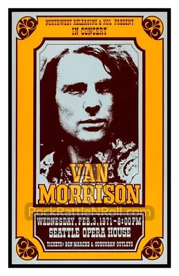 VAN MORRISON 1971 CONCERT POSTER 11x17 SEATTLE OPERA HOUSE POR ROCK WALL ART PIC • $16.99