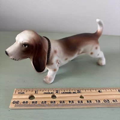 Vintage Basset Hound Ceramic Dog Figurine Adorable 1960's Japan • $15