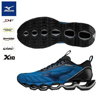 Mizuno Wave Prophecy 11 Blue Black Men Running Shoes J1GC220010 • $179