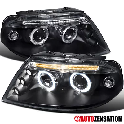 Fit 2001-2005 VW Passat Black LED Halo Projector Headlights Headlamps Left+Right • $173.99