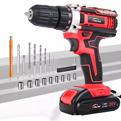20-Volt Drill 2 Speed Electric Cordless Drill / Driver With Bits Set & Battery • $29.86
